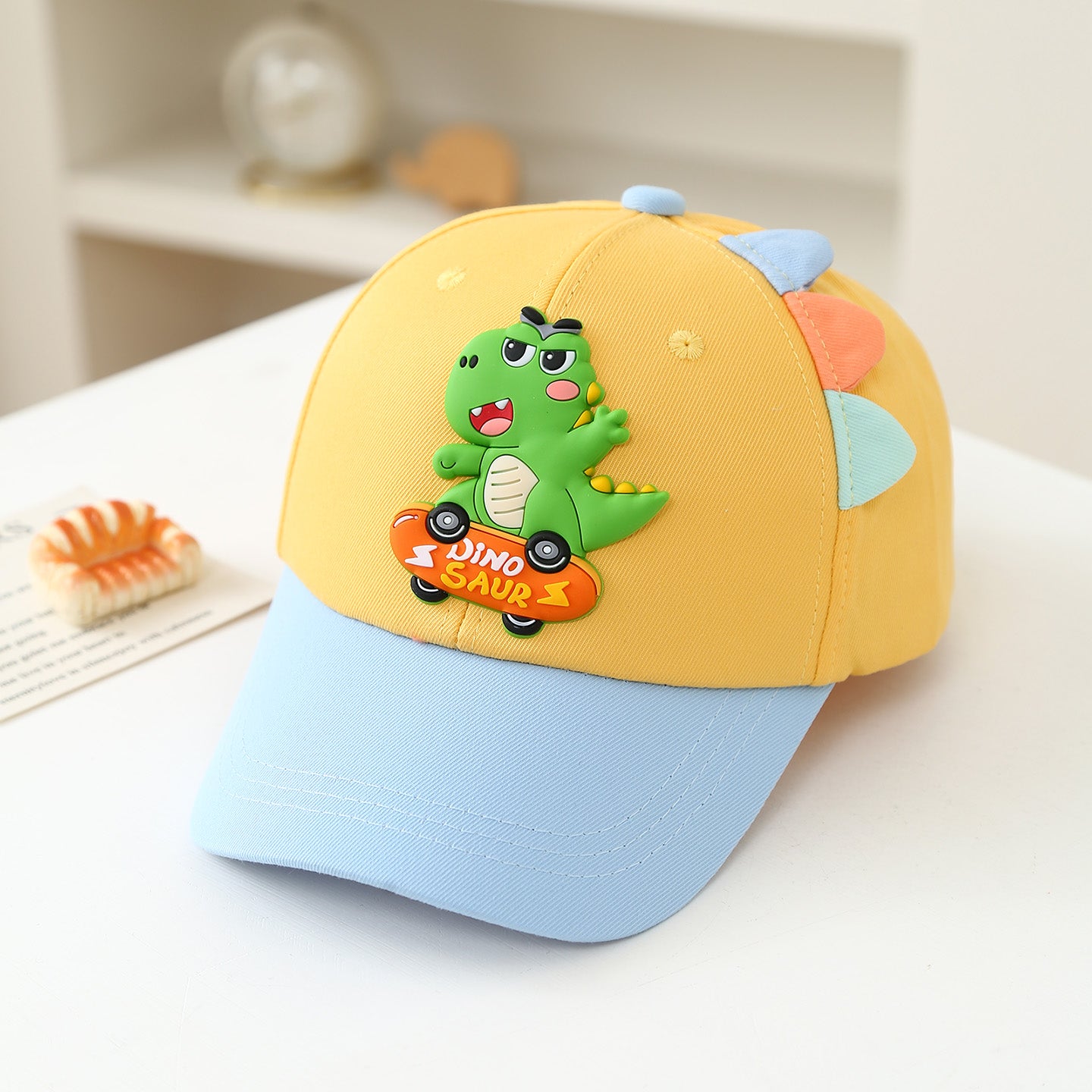 Patinoire d'été pour enfants Vert Dinosaur Cardigan Chapeau de Bonnet Ventilé Pour Bébés Outd