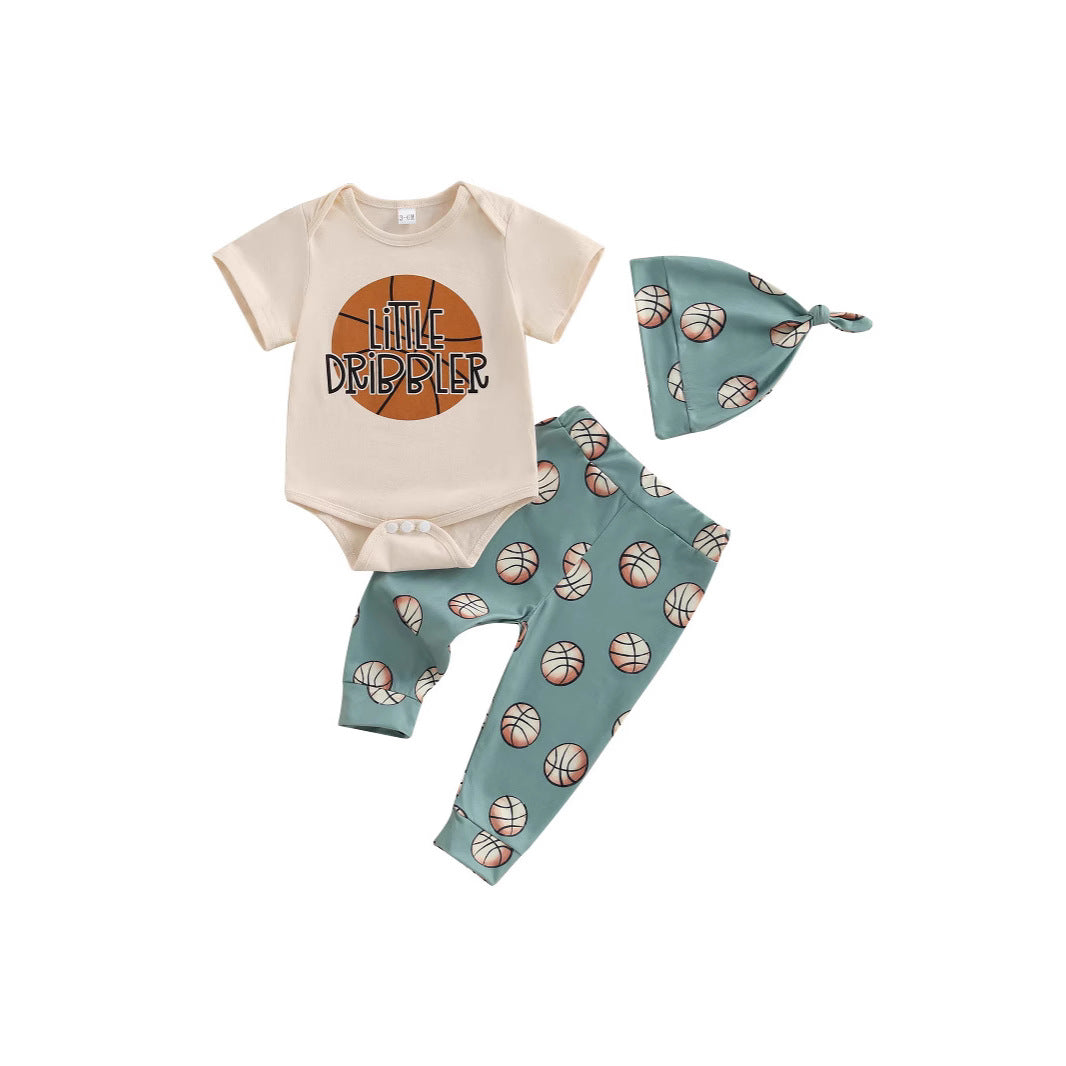 Enfants Basketball Onesie et Pantalon Long Ensemble de 3 pièces