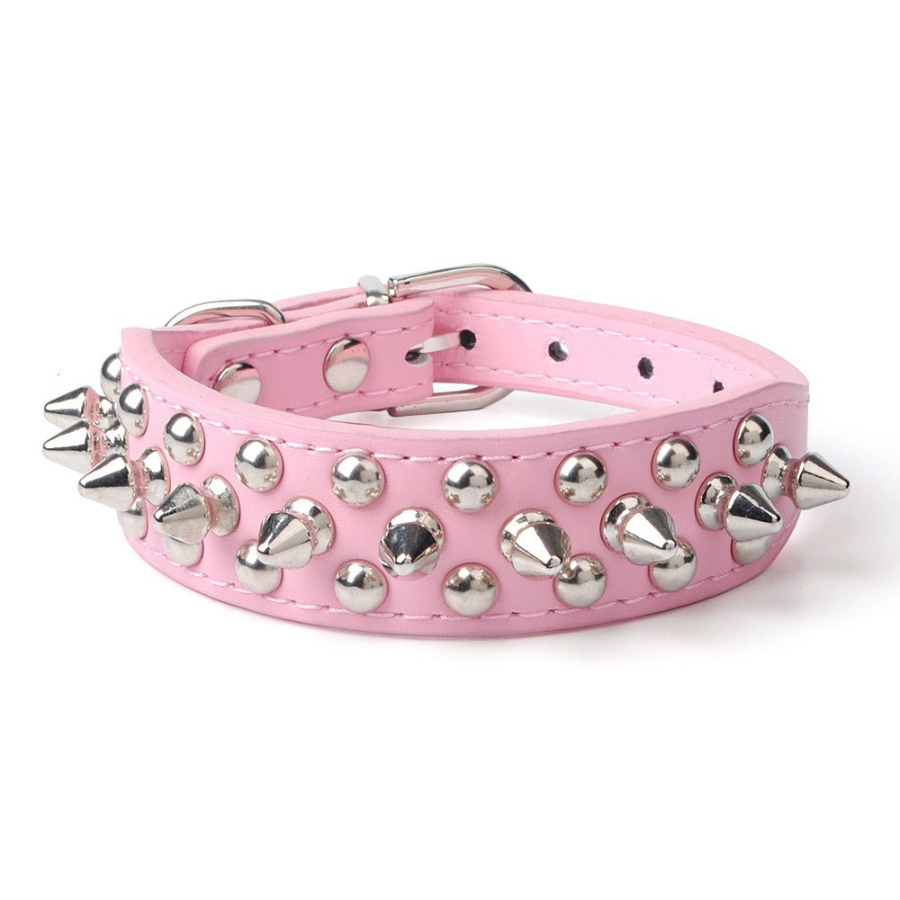 Jeu de laisse et de collier en cuir PU épaissé