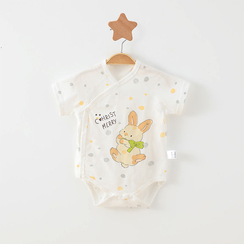 Caricature simple Imprimer Été Bébé Rompers Vêtements filles