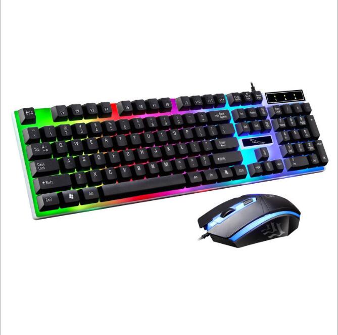 G21 Wired U U Souris et jeu de clavier Éclairage suspendu Sentiment mécanique Jeu de souris et de clé