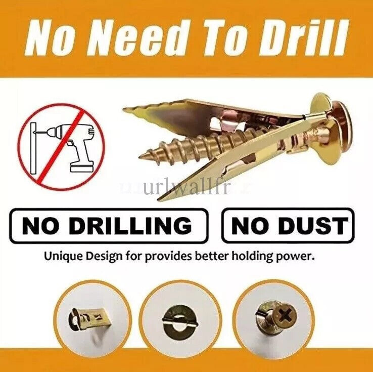 1o0X Ancres auto-perceuses avec vis set Anchor Drywall Extension Dowels UK