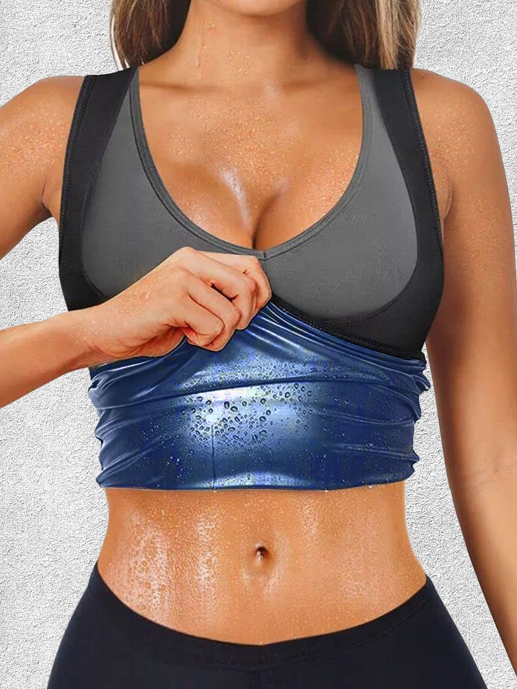 Sauna Vest pour femmes Sweat Trainer Vest Sauna Suit Workout Tank Top pour travailler dehors