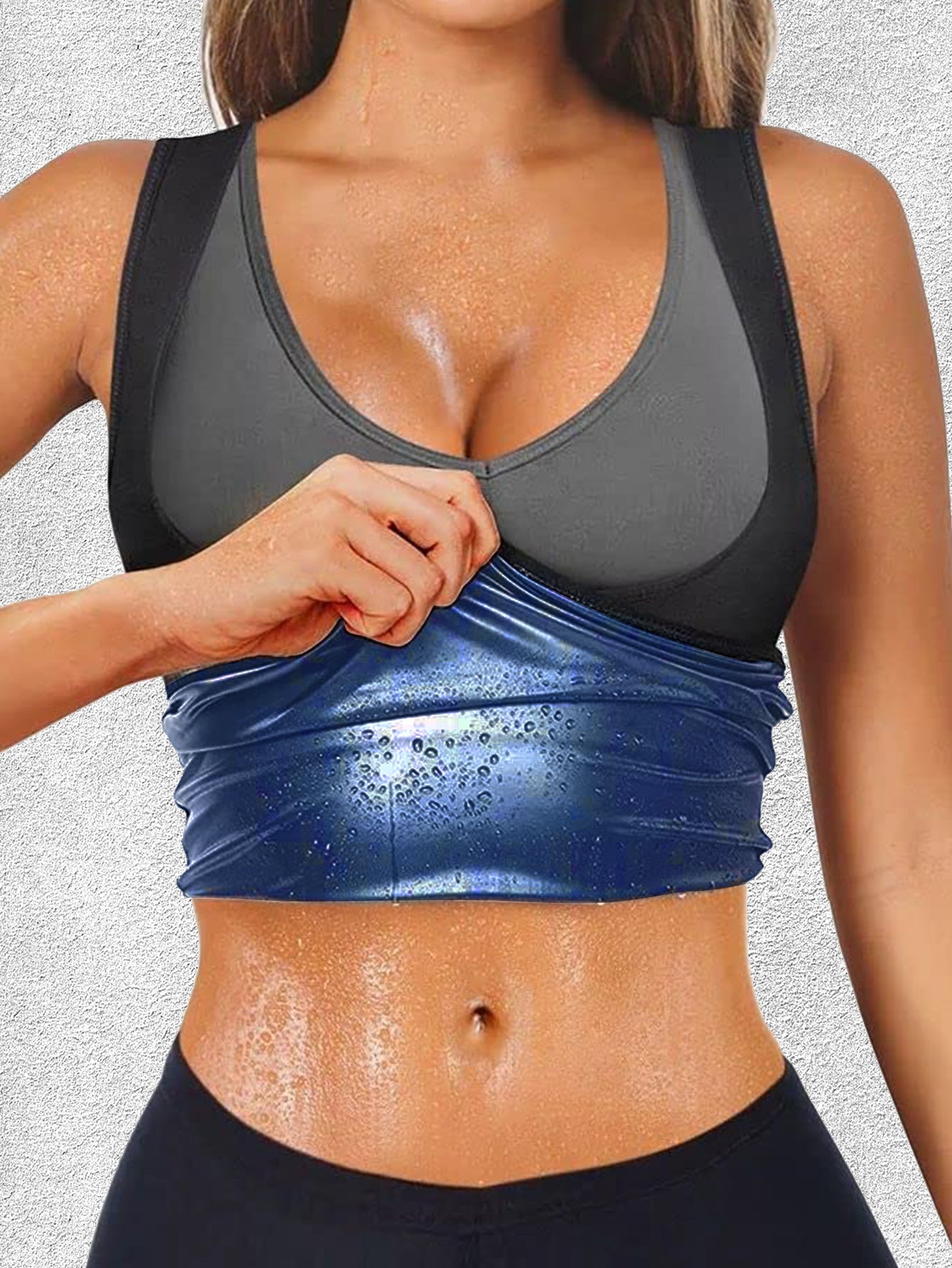 Sauna Vest pour femmes Sweat Trainer Vest Sauna Suit Workout Tank Top pour travailler dehors