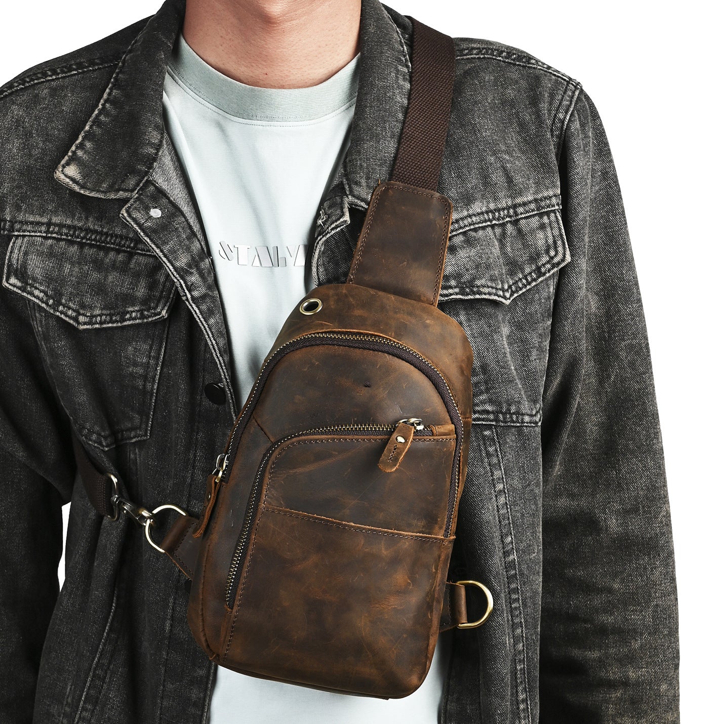 Sac transversal multi-fonctionnel extérieur rétro homme
