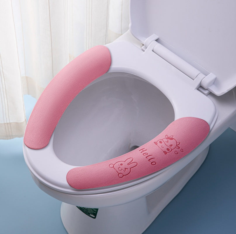 Sticker de toilette en velours de cristal-Niutu modèle-pink-petite-une paire