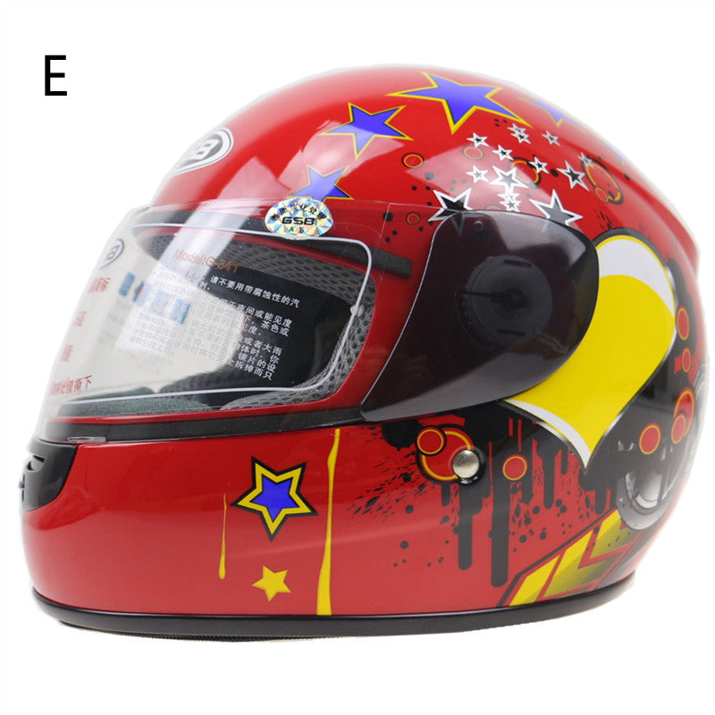 Casque kart enfants tête de moto