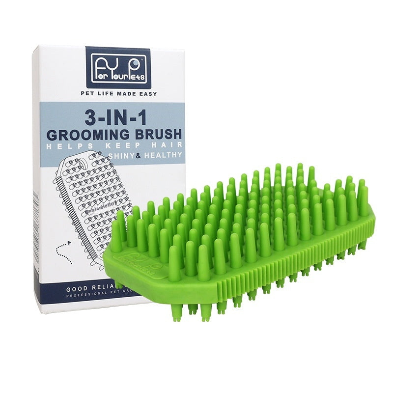 Peigne de massage de bain pour animaux de compagnie Mo brosse d'enlèvement des cheveux humide et sèche double usage