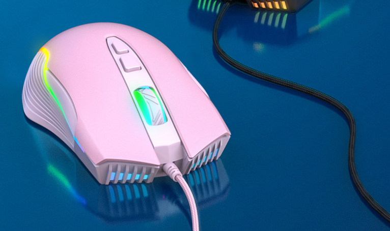 Jeu souris de jeu à sept vitesses DPI réglable lumière RGB