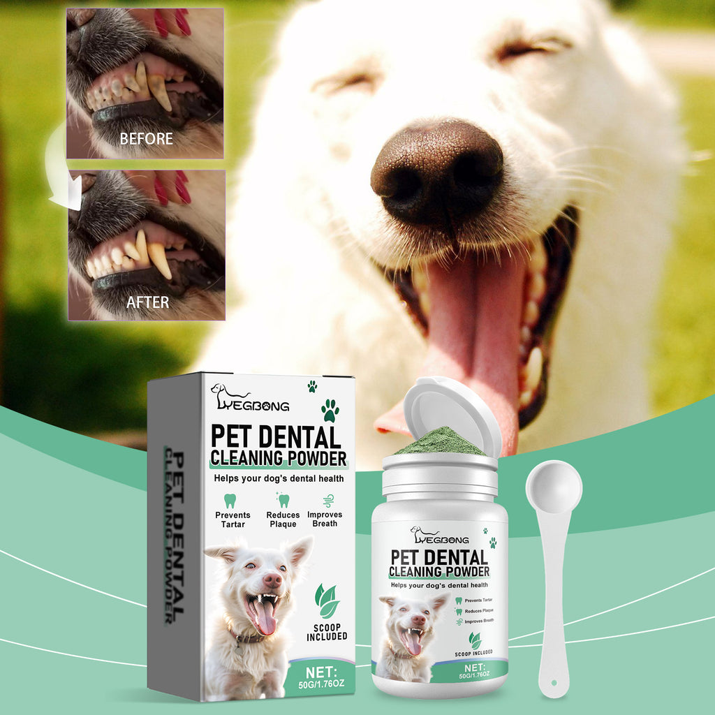Poudre de nettoyage de dents de chien