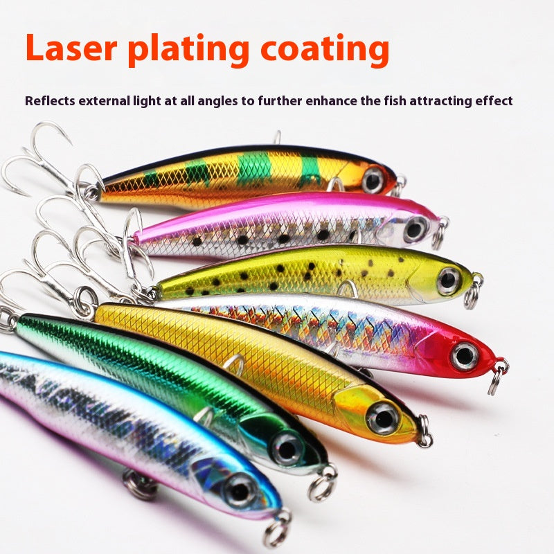 Petit poisson argenté Lure Crayon de crayon Bait Double Crochet Submerged