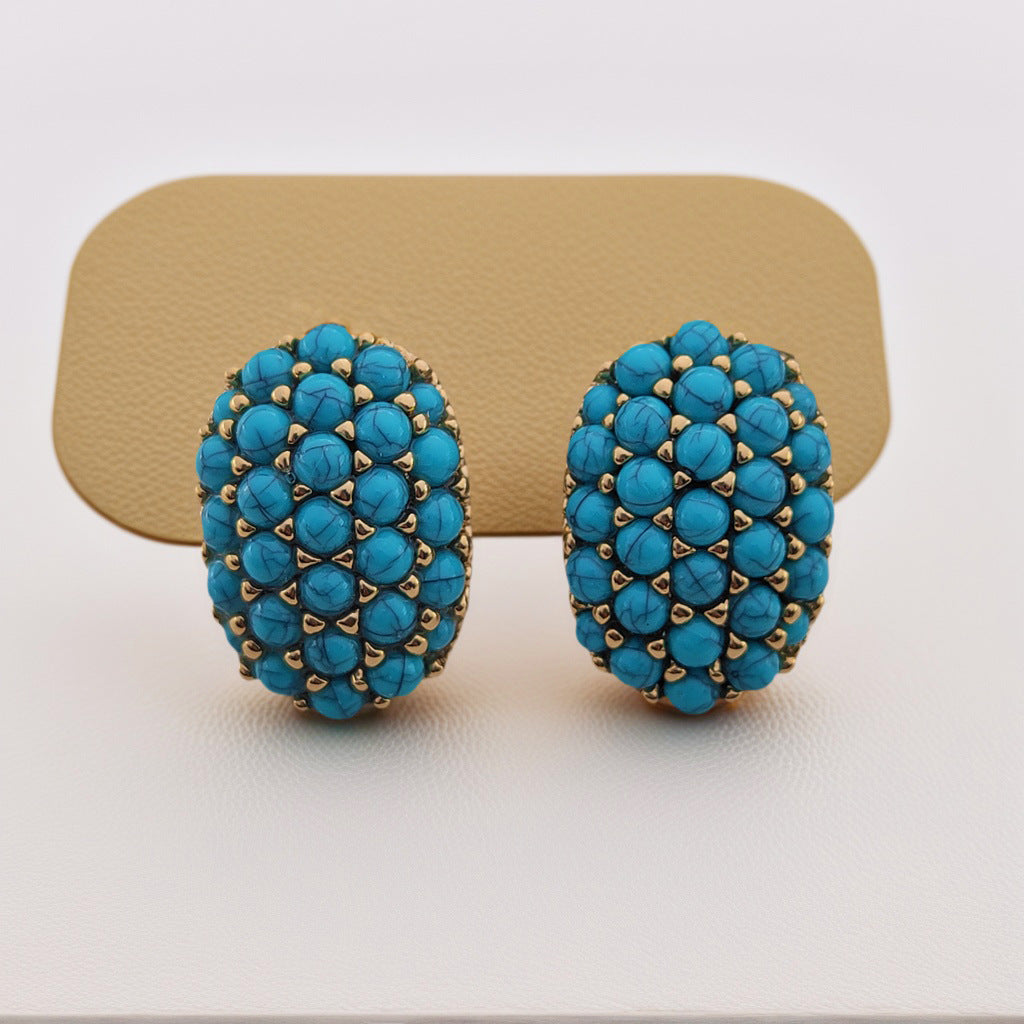 Boucles d'oreilles en perles élégantes de style français