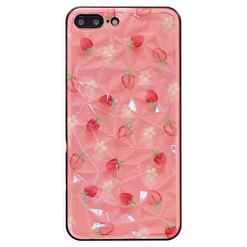 Téléphone mobile cas jeune version fraise orange modèle diamant