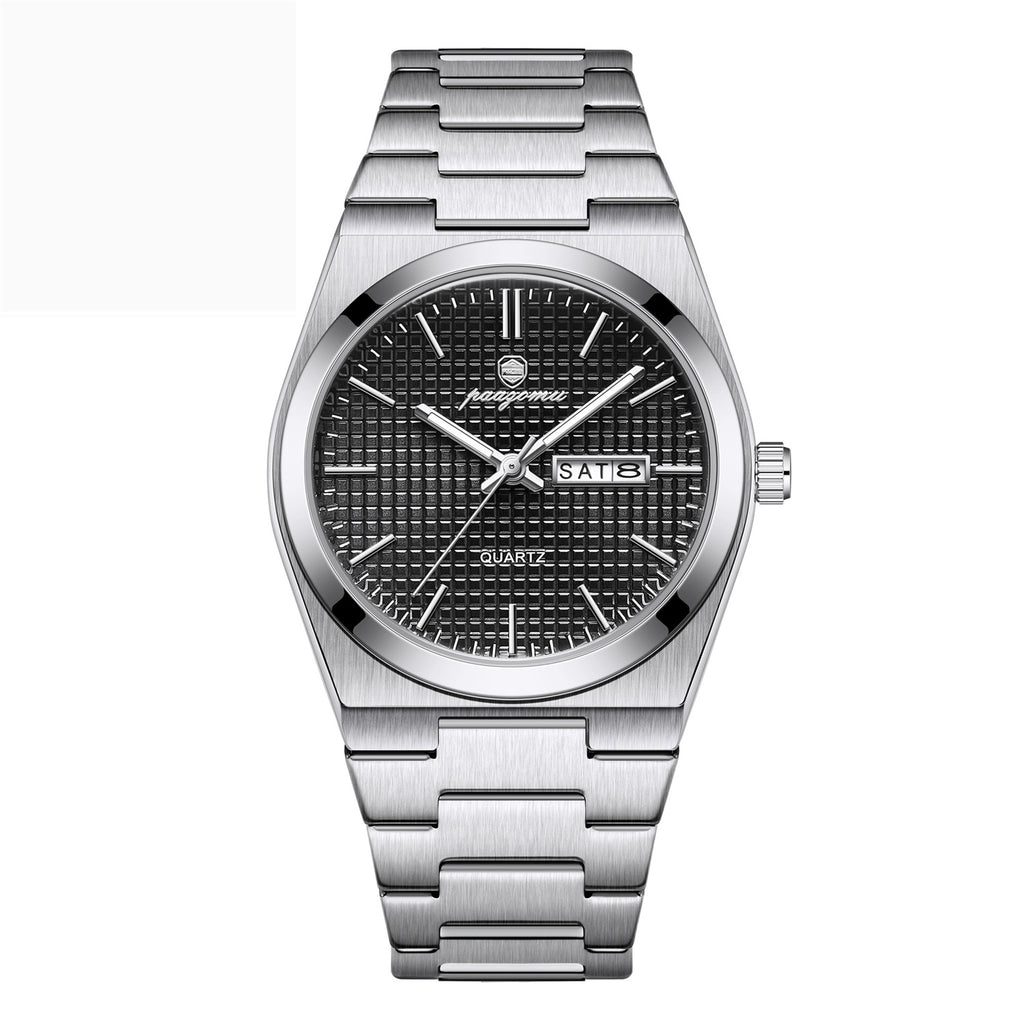 Montre de calendrier étanche à quartz lumineux
