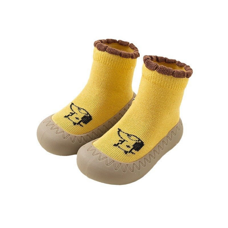 Chaussettes pour enfants à semelle épaisse Chaussures d'intérieur pour bébés