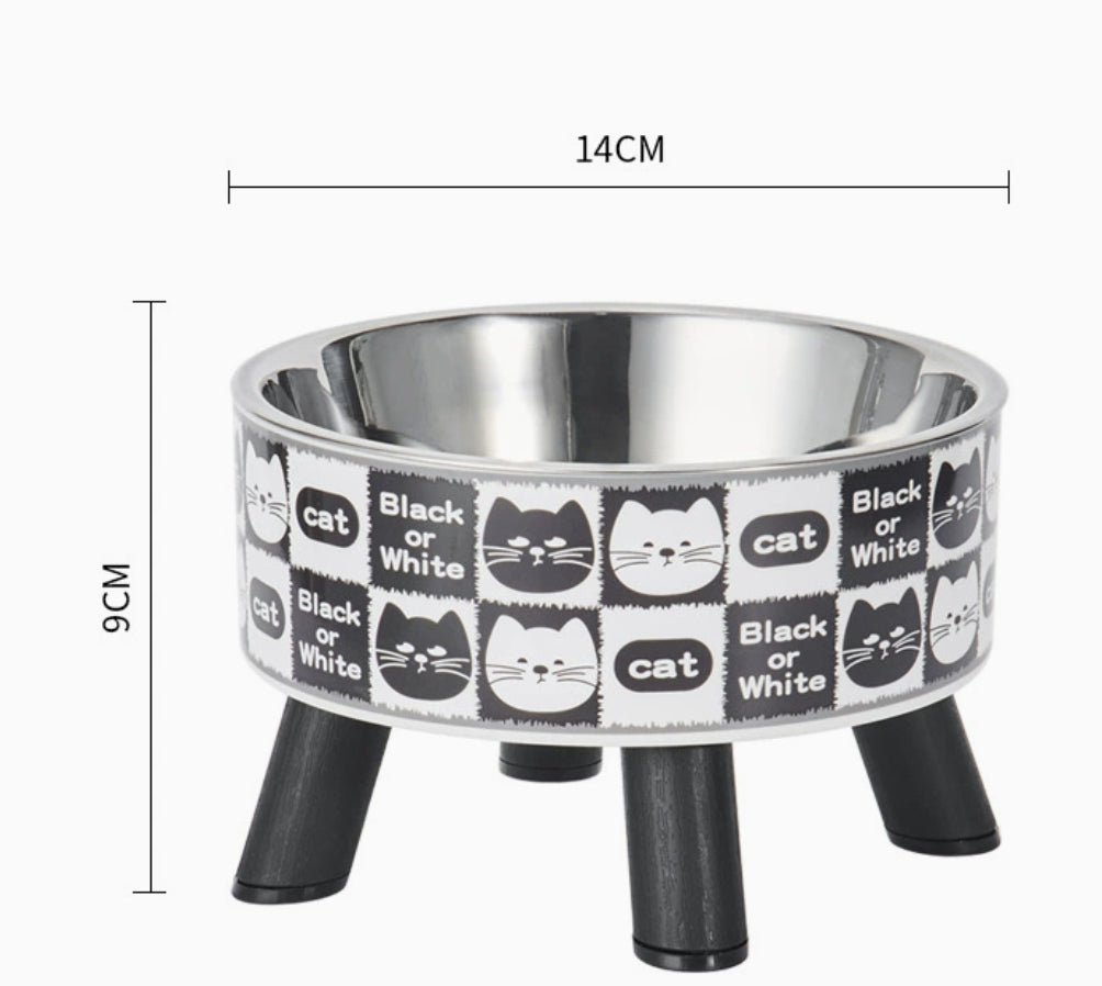 Retro Cat Bol Élevé Acier inoxydable Cat Water Bowl