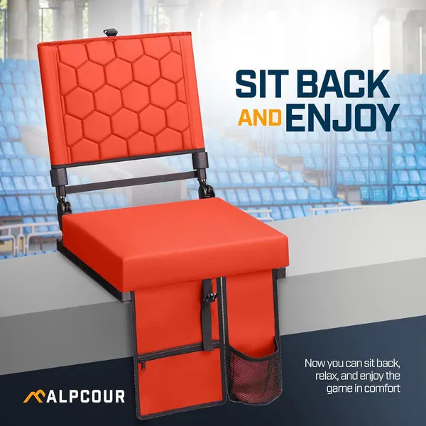 Alpcour pliant siège de stade inclinable avec support arrière pour les bleachers