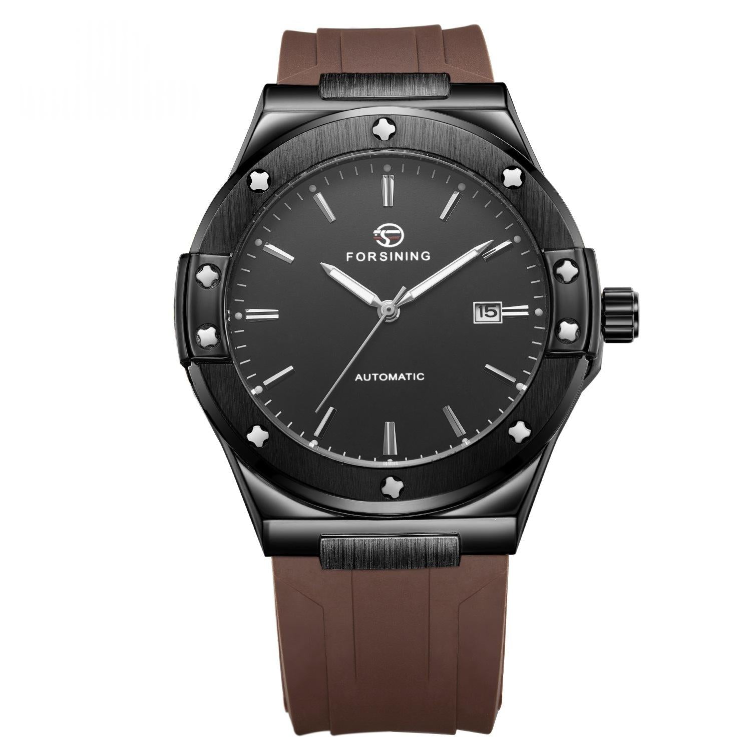 Mens Strap Non-Quartz Montre mécanique entièrement automatique