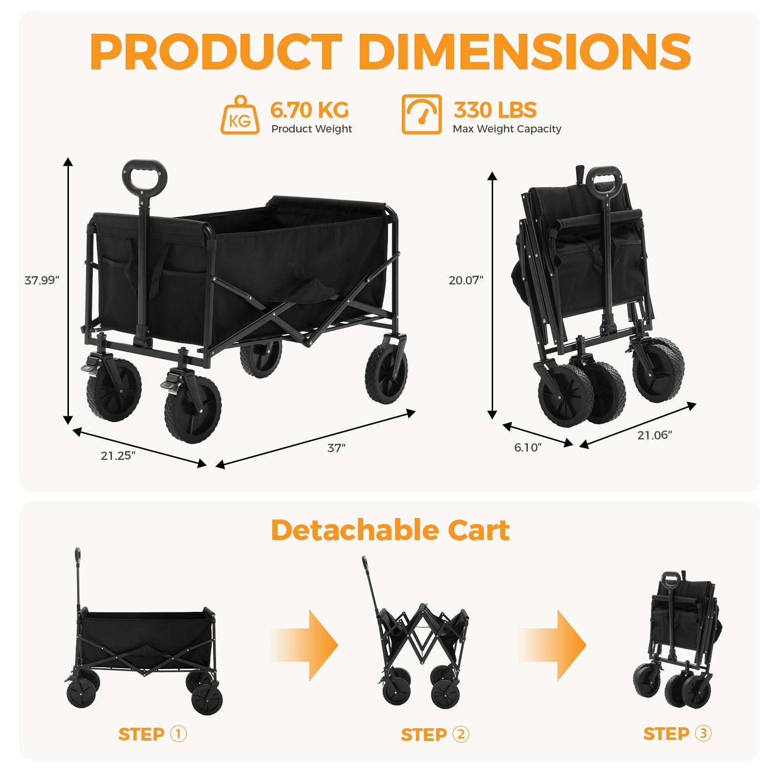 Chariot pliable