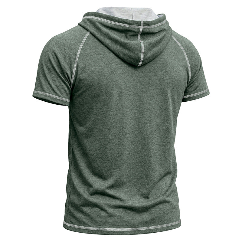 T-shirt à manches courtes à capuche sport pour hommes