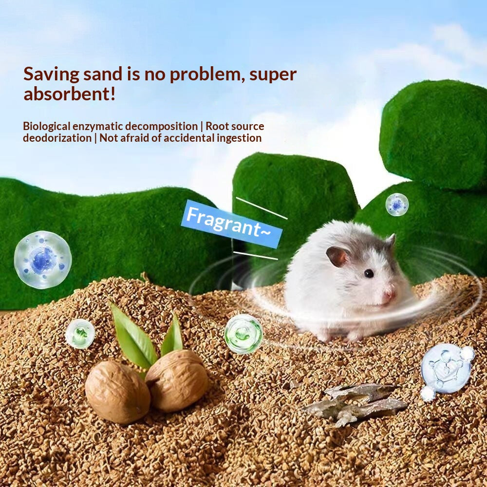 Hamster Natural Walnut Shell Sand Bedding Doré Hamster Bedding