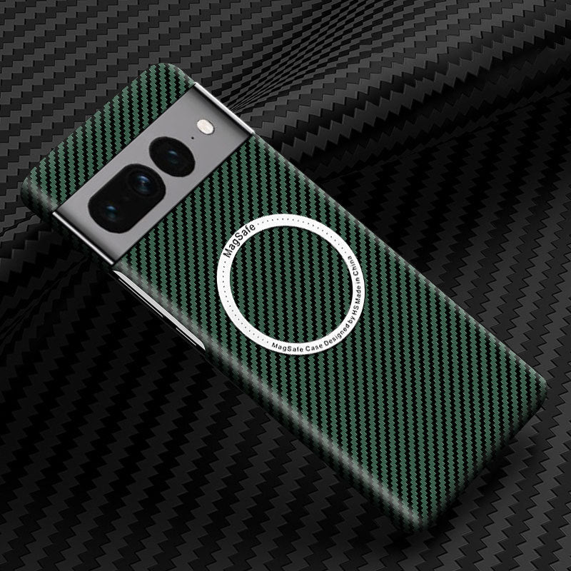 Boîtier de téléphone magnétique sans fil chargeur PC Carbon Fibre Pattern