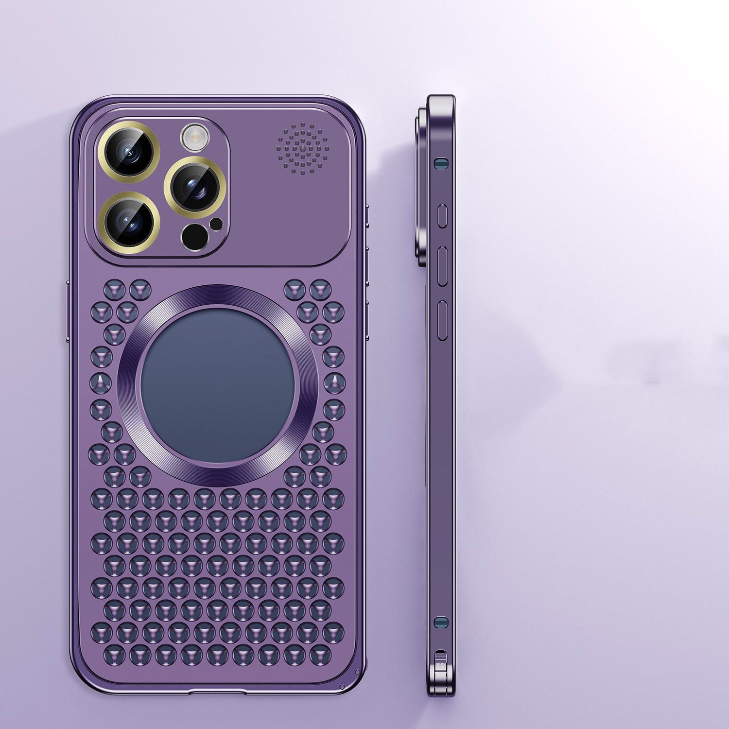 Téléphonie Aromathérapie Shell Metal Mesh Lens Aspiration magnétique
