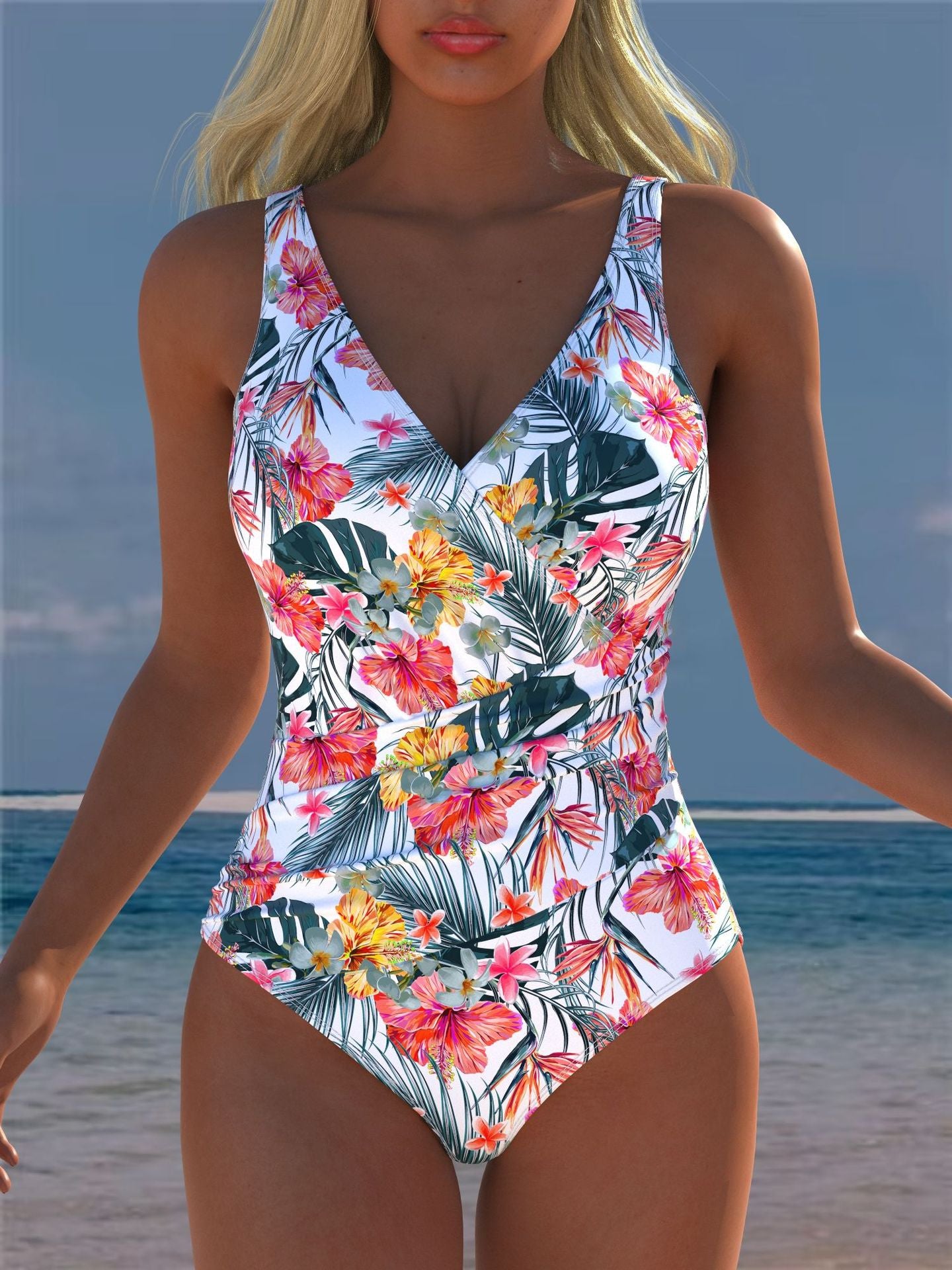 Femmes Une pièce Deep-V Sexy Strap maillot de bain