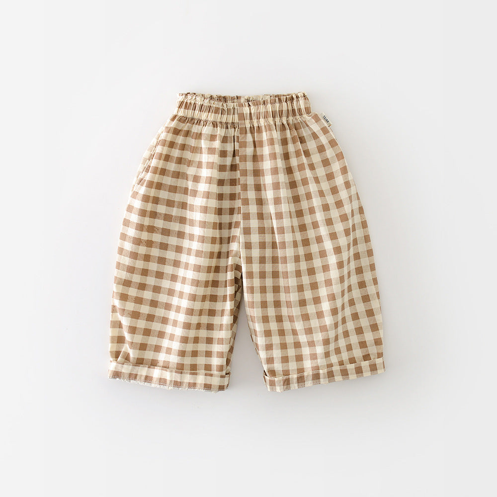 Garçons Cotton pantoufle en tissu plaqué Pantalons à large jambe