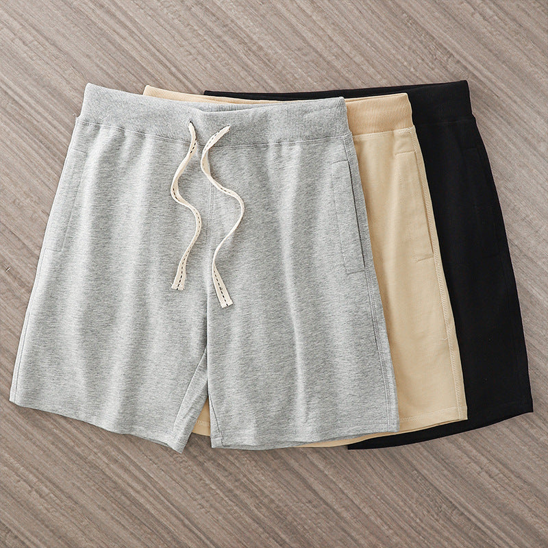 Lose Outer Wear Khaki Solid Color Casual Short homme
