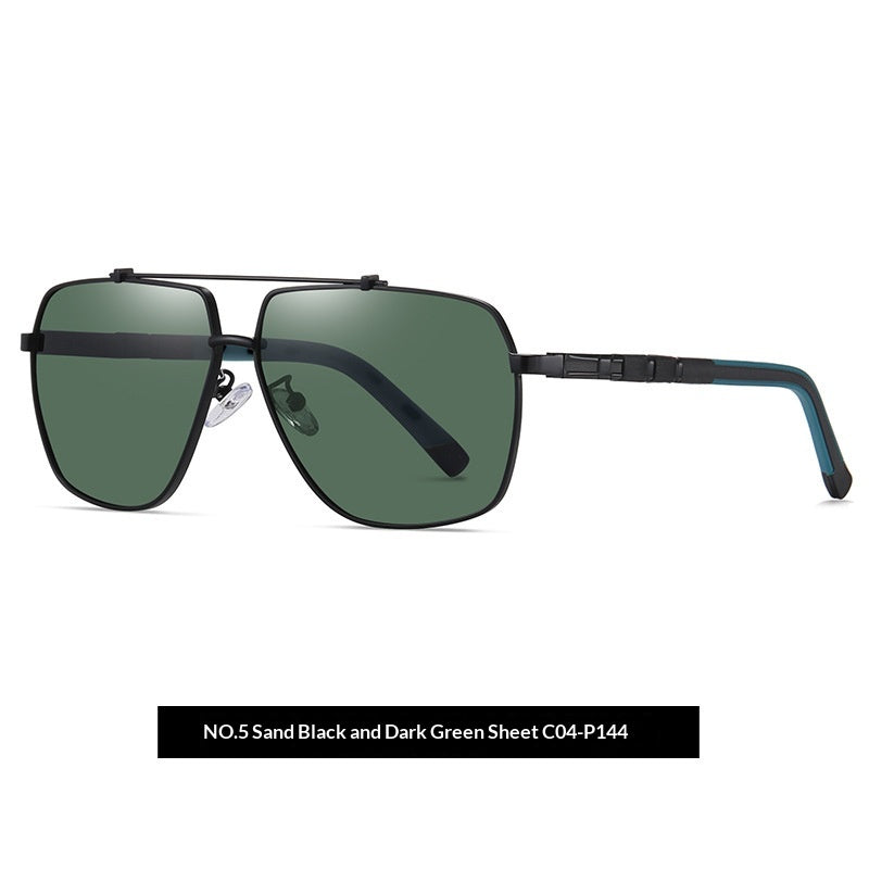Lunettes de soleil Retro Mens avec un cadre carré à deux tons