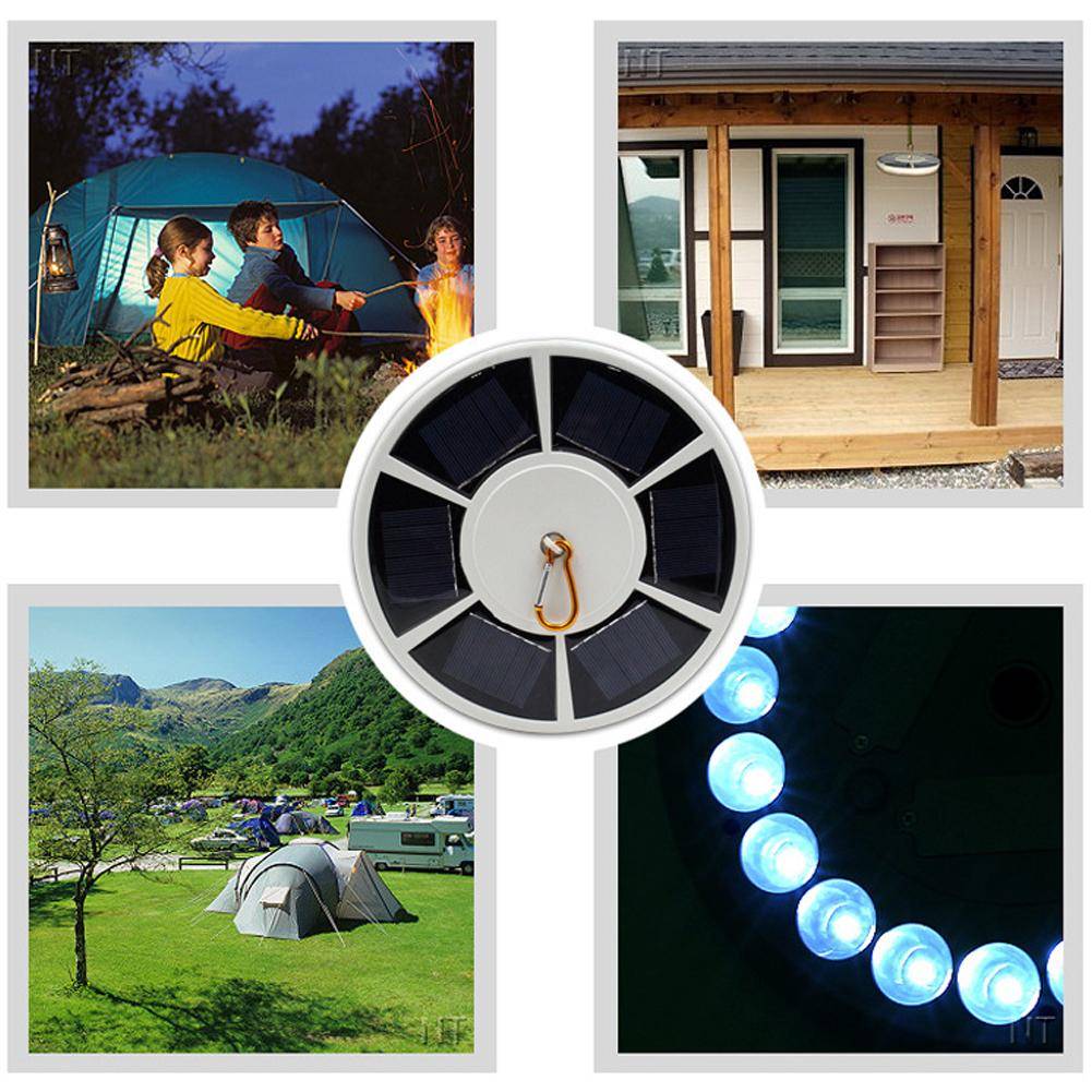 42 LED Solar Flag Pole Lumière réglable en extérieur Camping Tente Lumière