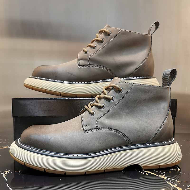 Chaussures en cuir haut de gamme à bout rond de vache