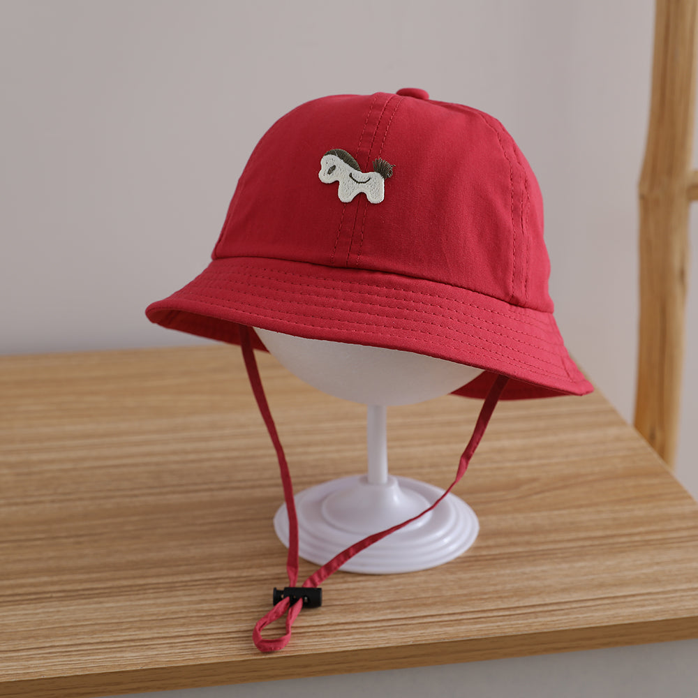 Summer Boys and Girls Cartoon Sun Hat - Mignon Petit Cheval Chapeau Pêcheur pour Enfants - Mult