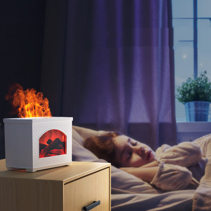 Humidificateur à effet lumineux de flamme simulé pour usage domestique