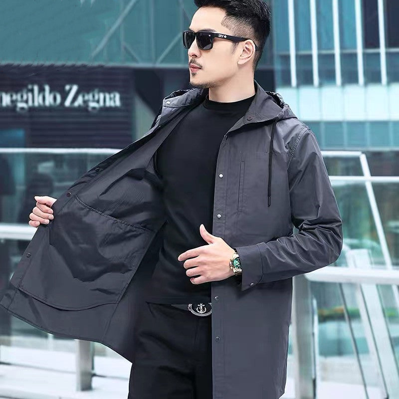 Manteau de tranchée de taille moyenne pour hommes