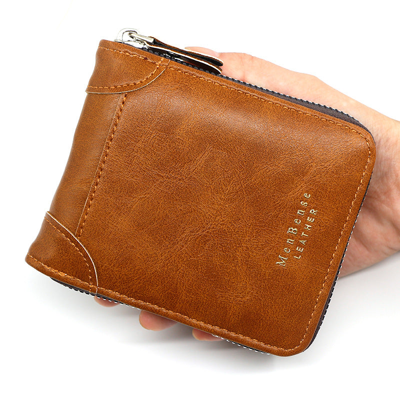 Portefeuille homme court Casual Zipper Pièce Purse