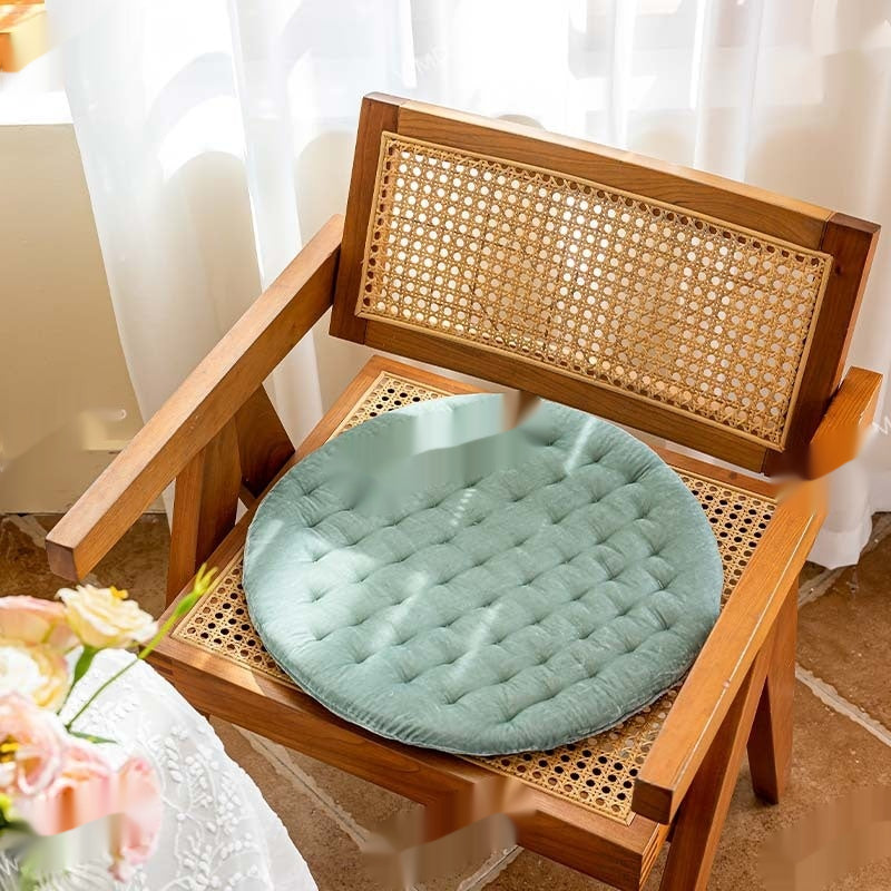 Tabouret de luxe léger de style français Coussin rond toute saison