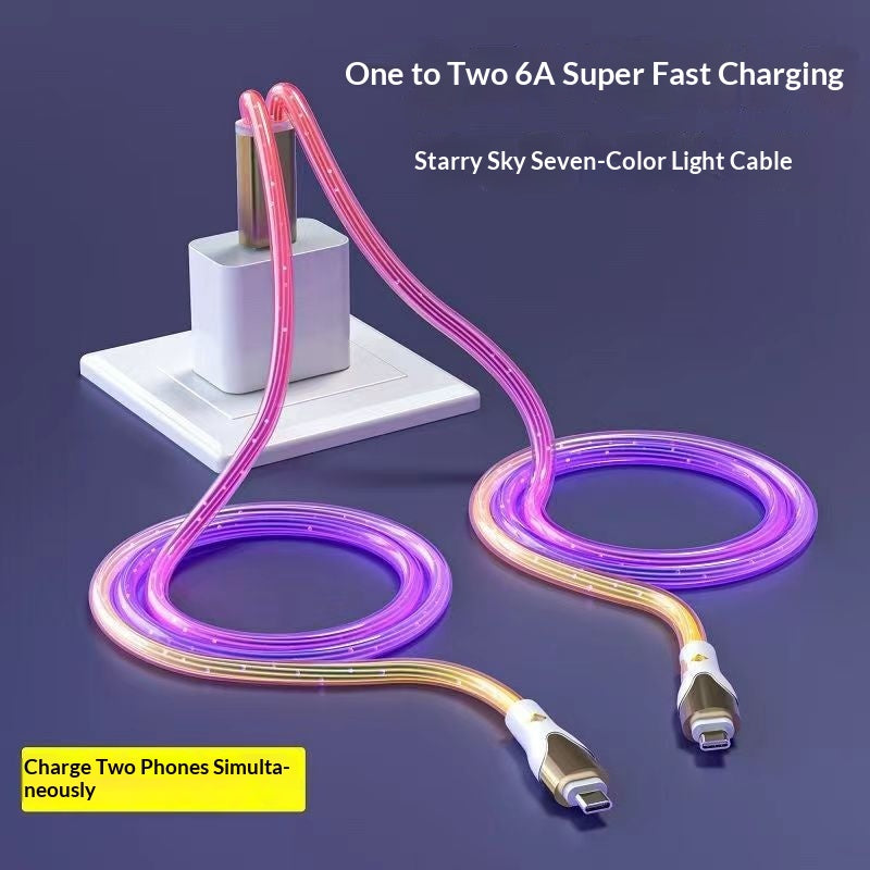 Câble de charge de voiture 6A Starry Sky Glowing