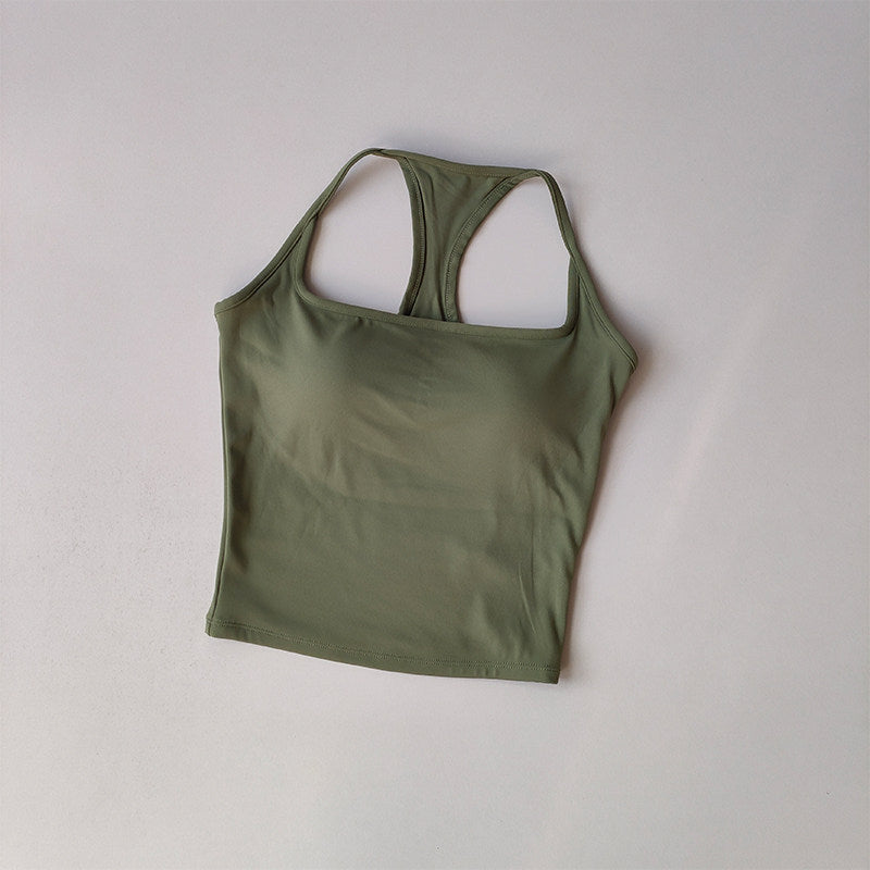 Strap-back Respirant Yoga Tank Top I-Shaped Back Design