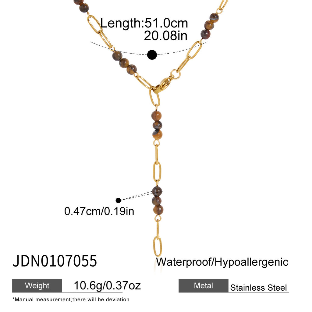 Collier en acier de titane pour l'oeil de Tigre