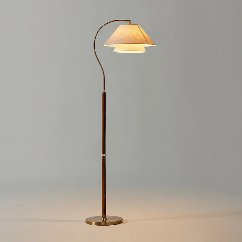 Salon et chambre au sol lampe plissée lumière ambiante