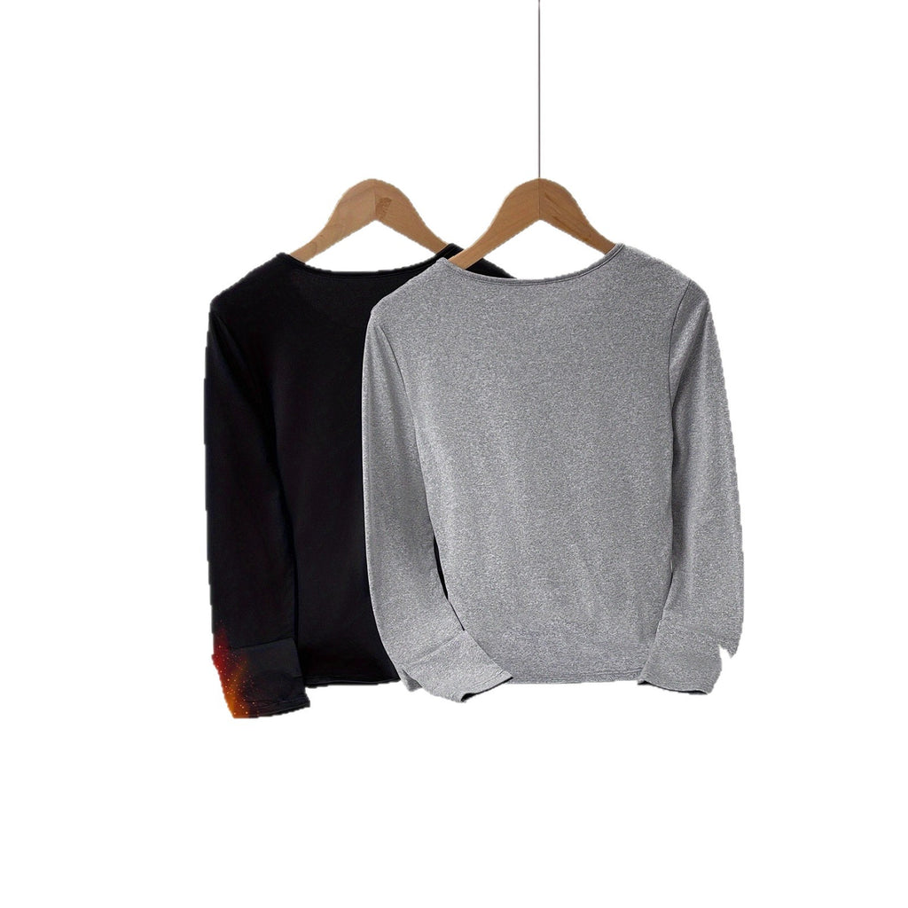 Solide couleur mode Casual Slim Fit chaud Top