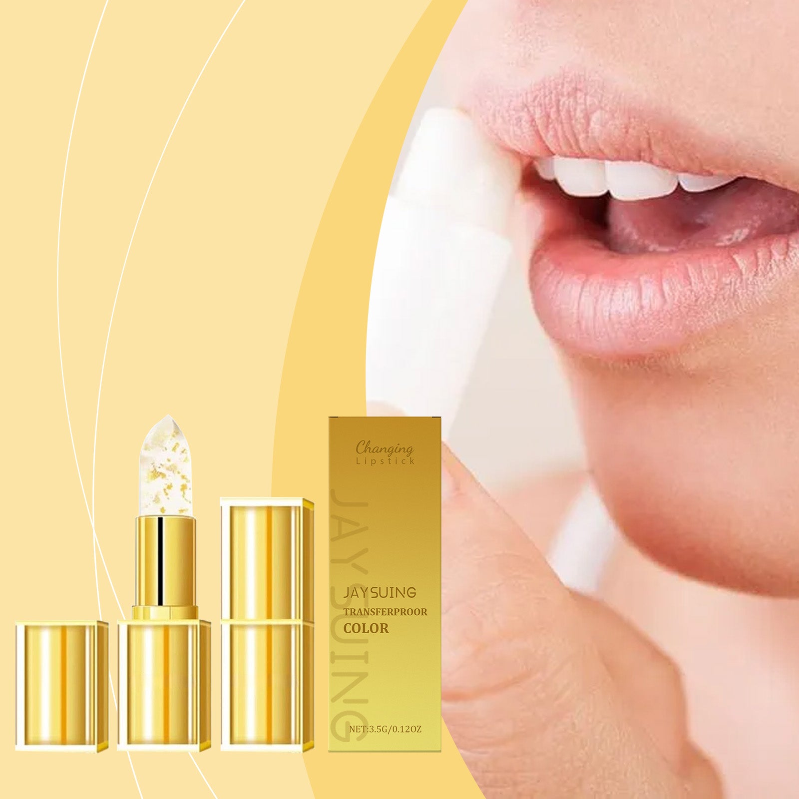 Baume à lèvres hydratant à changement de couleur de feuille d'or 3,5g