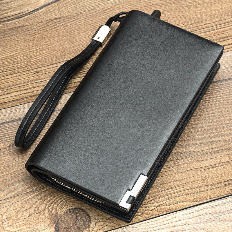 Zipper multifonctionnel pour hommes long portefeuille
