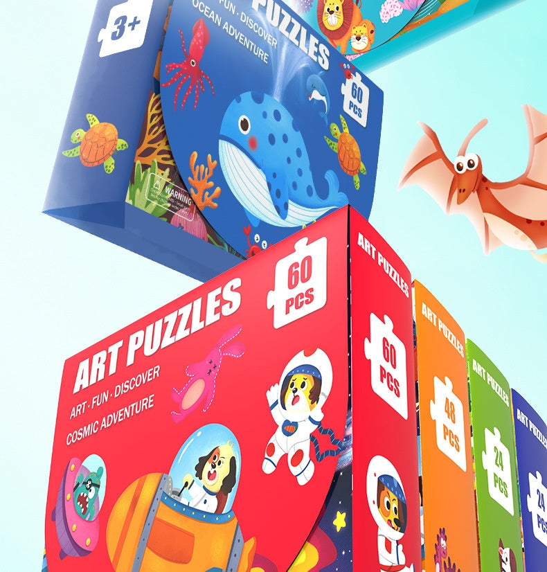 Boîte cadeau Puzzle portable Jouets éducatifs pour l'éducation précoce