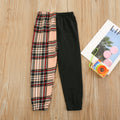 Filles Mode Colorblock Plaid Pantalons Casual