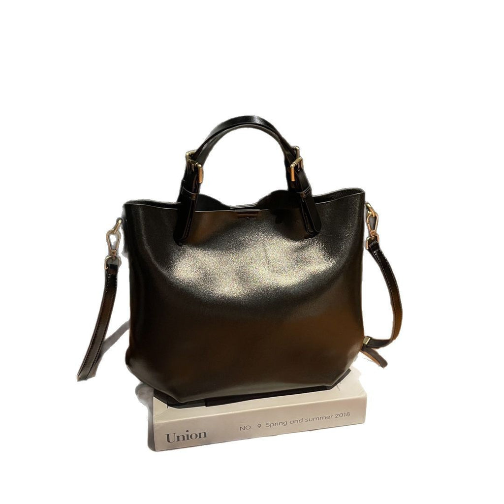 Sac à bandoulière pour femmes en cuir souple de grande capacité