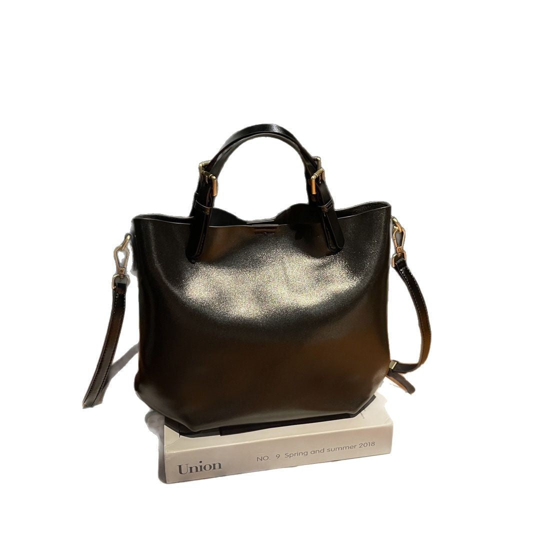 Sac à bandoulière pour femmes en cuir souple de grande capacité
