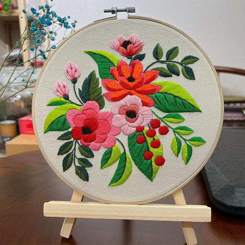 Peinture à la main Diy suspendu Kit de couture à fleurs tridimensionnel